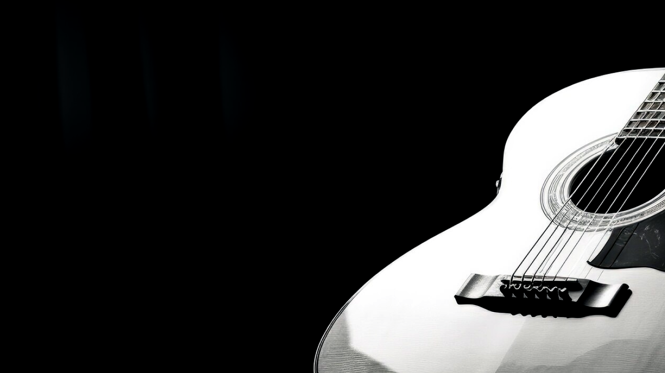 Violão com corda de aço em fundo preto